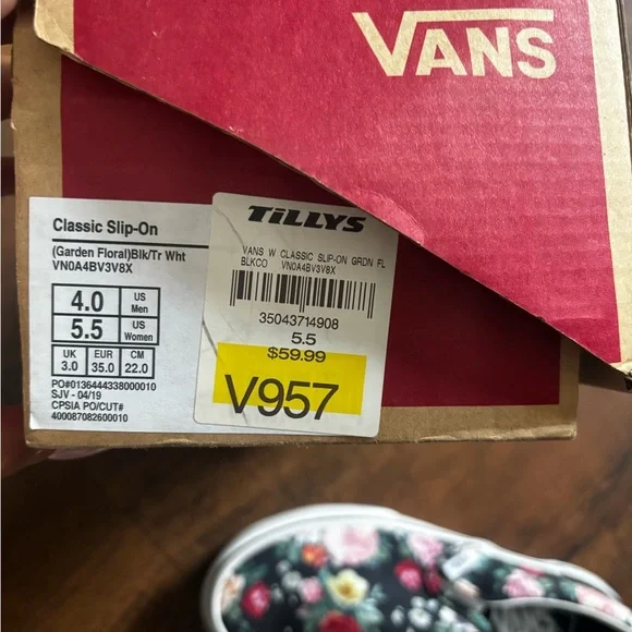 NWT Floral slip on Vans - Picture 5 of 5